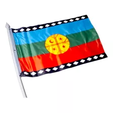 Bandera Mapuche 90x150 Cms Estampada Ojales Metálicos. 