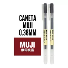 Caneta Muji Preta 0.38mm Ponta Extra Fina Original 2 Unidade