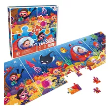 Set De 4 Puzzles En 1 Oceanos +4 Años 174 Piezas