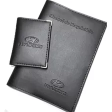 Porta Manual + Porta Documentos Couro Eco Hyundai