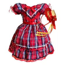 Vestido Festa Junina Caipira São João Infantil Luxo Dança 