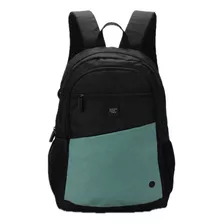 Mochila Liceal Estudiante Aoking Xn3315-10 Color Verde Diseño De La Tela Negro