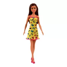 Boneca Barbie Fashion Vestido Borboleta Amarelo - Mattel