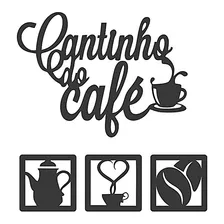 Cantinho Do Café 4 Peças 30cm Decoração Cozinha Mdf 3mm