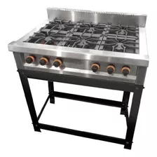 Anafe A Gas Morelli 101167 Mr Cheff Acero Inox 6 Hornallas