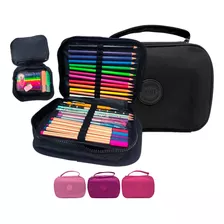 Estojo Necessaire Crinkle Porta Pincel Maquiagem Caneta