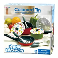 Playgo - Utensilios De Cocina De Metal Color Estaño