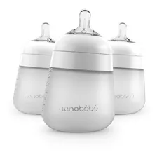 Set De Teteros Nanobebe En Silicona 9 Oz X 3 Blanco