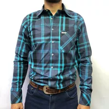 Camisa Xadrez Manga Longa Dágora Tricoline 100% Algodão