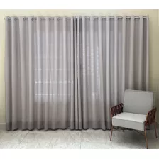 Cortina Gaze Linho Com Forro Microfibra 6,00x2,60 Para Varão