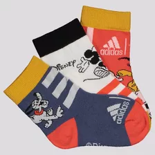 Kit Meia adidas Mickey 3 Pares Juvenil