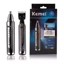 Máquina Barba Tirar Pêlos Do Nariz Kemei Recarregável Leve Cor Preto 110v/220v