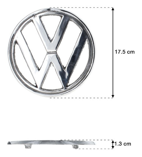 Emblema Logo Volkswagen Para Combi Chico Metal Cromado Foto 2