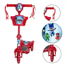 Patinete Infantil Masculino 3 Anos Pj Masks Led P/ Crianças