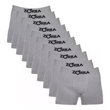 Kit 10 Cueca Boxer Box Zorba 781 S/ Costura - Cinza