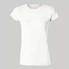 Playera Dama Gildan Cuello Redondo Algodón Blanco Mod. 64000