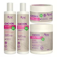 Kit Apse Cachos Completo 4 Itens Com Ativador Cachos Vegano