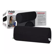 Almofada Apoio Para Lombar Rolo Ergonômica Nasa - Nap Care Cor Preto Desenho Do Tecido Liso