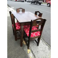 Juego De Comedor Zamora 4 Sillas; Mesas Y Desayunadores 105