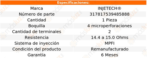 1- Inyector Combustible F-150 6 Cil 4.2l 1997/1998 Injetech Foto 4