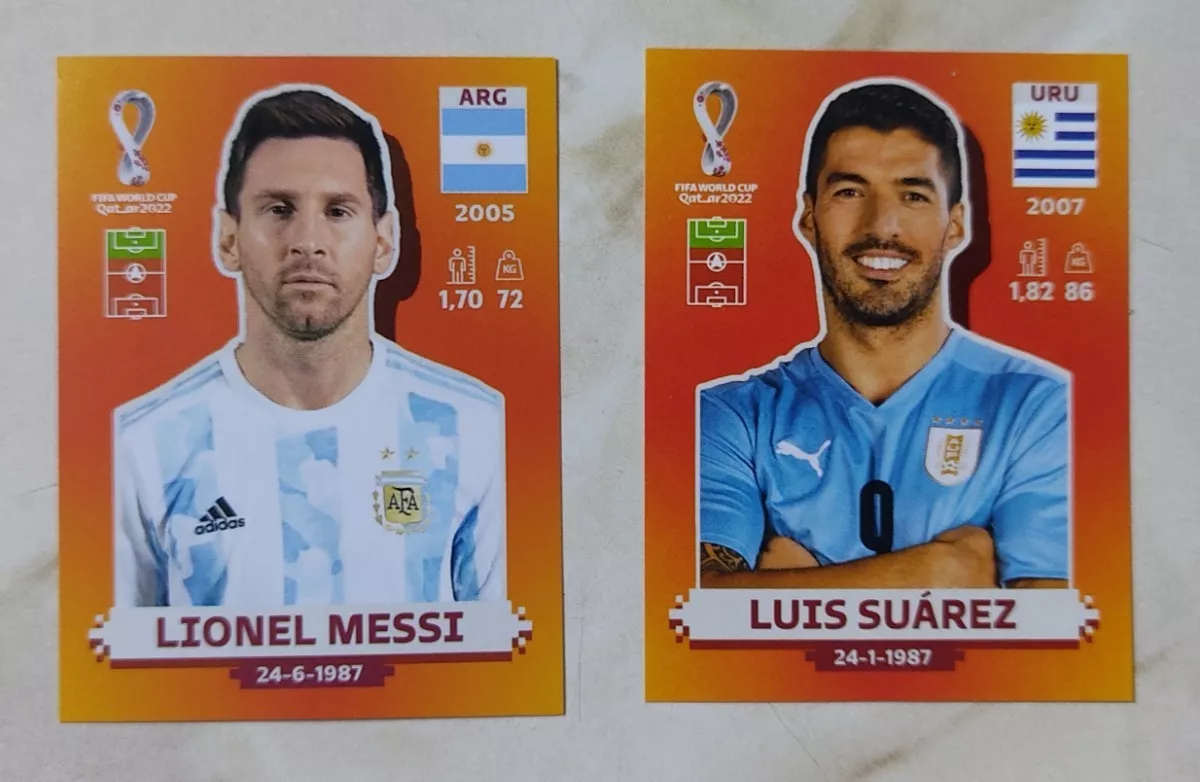 Figurita Messi Y Suárez Álbum Mundial Qatar 2022