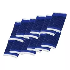 Set X 6 Pares Muñequeras Deportivas Elasticas Universal Azul