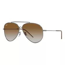 Gafas De Sol Aviator Reverse Gunmetal Ray-ban Color Marrón - L Color Del Armazón Gris - L