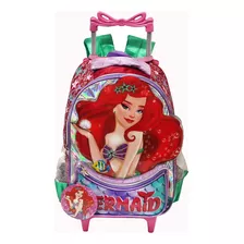 Mochila Sereia Infantil Menina Escolar Rodinhas Aulas Dl1464