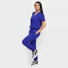 Uniforme Antifluidocon Pantalón Tipo Jogger Azul Rey