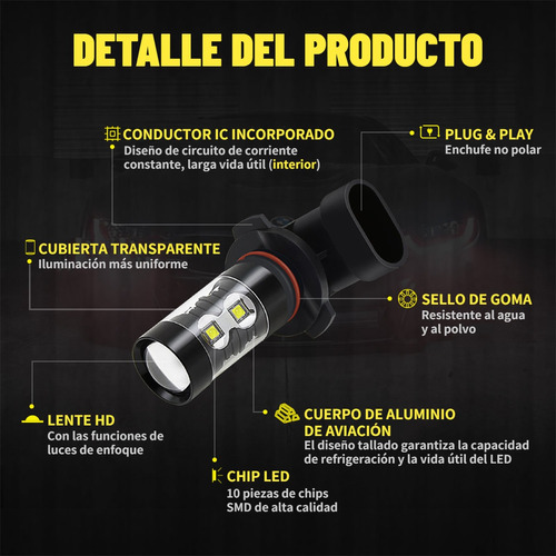 Kit De Focos Led 8000lm Luz Alta/baja/niebla Para Jeep Foto 8