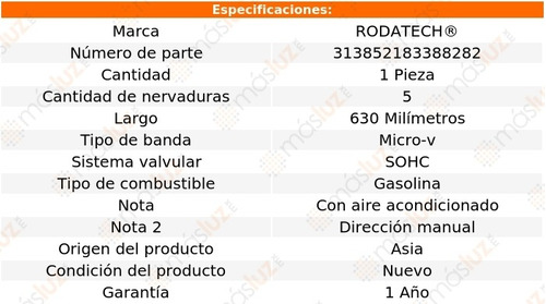 (1) Banda Accesorios Micro-v Sl 4 Cil 1.9l C/aa 92 Foto 2