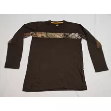 Playera Caterpillar Con Camuflaje Realtree Manga Larga 