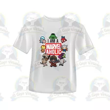 Playera Marvelaholic Modelo 3 Todas Las Tallas Elige Color