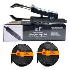 Kit Pinça Elétrica P/mega Hair + 2 Queratina Fita K Preta