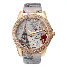 Joya Reloj Lujo Mujer París Torre Eiffel Cristal Diamantes