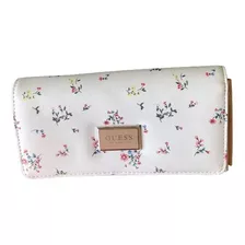 Billetera Mujer Guess Modelo Blanca Con Flores Rosa Original