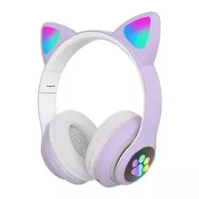 Fone De Ouvido Over-ear Gamer Sem Fio Luuk Young Lt30 Lilás Com Luz Led