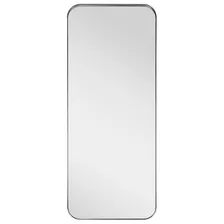 Espelho Luxo Base Reta Com Moldura Metal De Chão 1,70x0,70m
