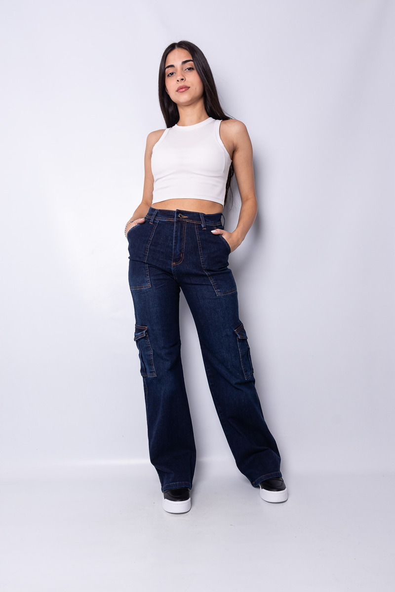 Wide Leg Pantalon Cargo Carpintero