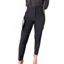 Pantalón De Pinzas Crepé Negro