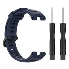 Pulseira Para Amazfit T Rex Pro Silicone Chaves Troca Facil Cor Azul-escuro