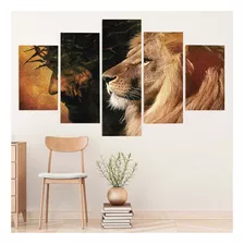 Quadro Luxo Decorativo Leao Juda Religioso Jesus Sala Coroa