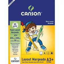 Papel Layout A3 Margeado 63g/m2 50 Folhas-canson