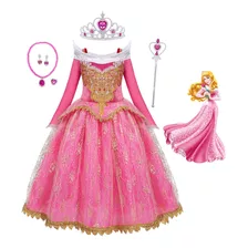 Fantasia Infantil Vestido Aurora Bela Adormecida +acessórios