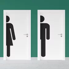 Adesivo Decorativo Porta Banheiro Masculino Feminino Loja