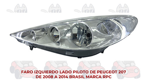 Faro Peugeot 207 2008-2009-2010-11-2012-2013-2014 Brasil Ore Foto 2