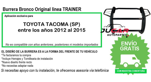 Burrera Bronco Original 4x4 Toyota Tacoma 2012-2015 Foto 8