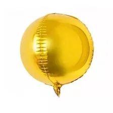 5 Balão Metalizado Bola Globo 4d Dourado Festas Decoração
