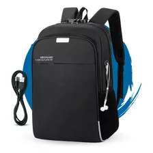 Mochila Anti Furto Notebook Saida Cabo Aux Usb Fone Envio Já