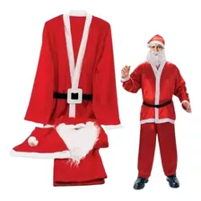 Roupa Papai Noel Fantasia Natal Completo 5 Peças Veludo Luxo